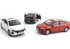 Gray / White / Red 1:38 Scale Diecast 2017 Hyundai Ioniq Toy