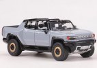 1:64 Scale Gray / White Diecast Hummer EV Pickup Truck Model