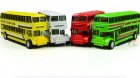 Kids Red / Green / White / Yellow Die-Cast Double Decker Bus Toy