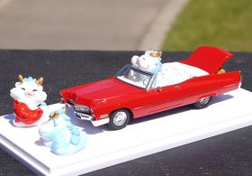 1:43 Scale Red Resin 1959 Cadillac DeVille Model