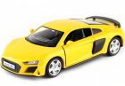 1:36 Scale Kids Yellow / Silver Diecast Audi R8 Coupe Toy