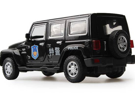 White / Black Police Kids 1:32 Diecast Jeep Wrangler Toy [NB1T350 ...