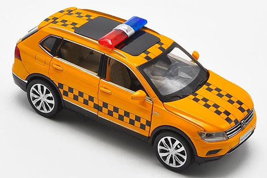 Kids 1:32 Scale Yellow Police Diecast VW Tiguan L SUV Toy [NB3T981] 