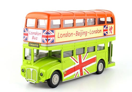 1:50 Scale Orange / Blue Diecast London Double Decker Bus Toy [NB4T187 ...