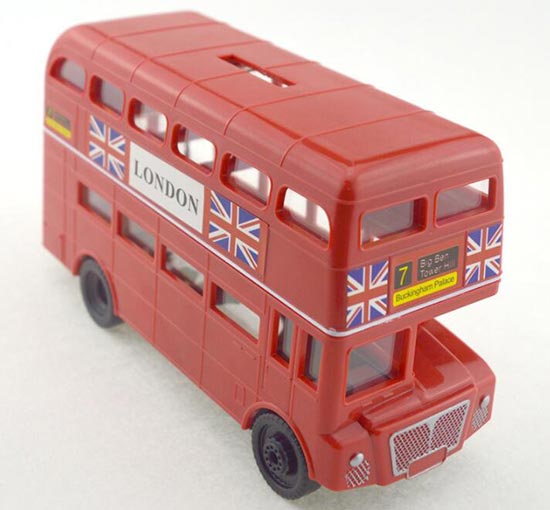 Red Plastics Saving Box London Double Decker Bus Toy [NB9T301 ...
